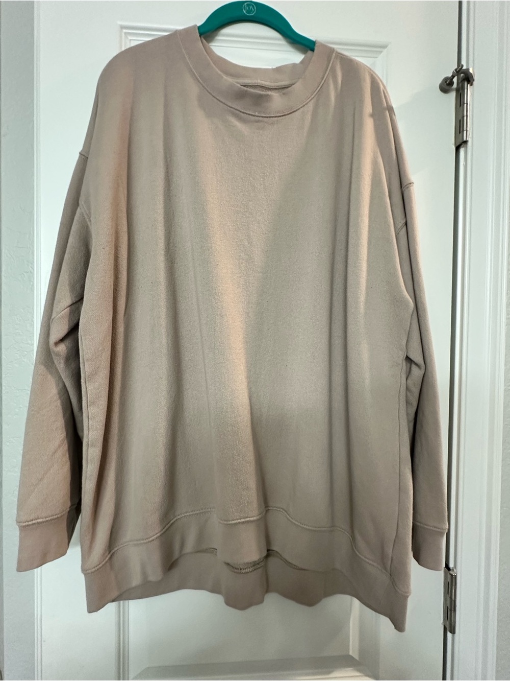 aerie XL Oversized Crewneck Sweatshirt in Taupe/Stone